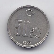 TURKIJA 50 000 LIRA 2003 KM # 1105 XF