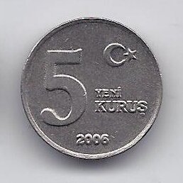 TURKIJA 5 KURUS 2006 KM # 1165 XF