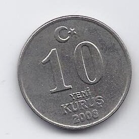 TURKEY 10 KURUS 2006 KM # 1166 VF