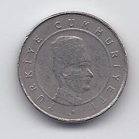 TURKEY 10 KURUS 2007 KM # 1166 VF 1