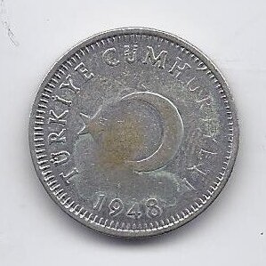 TURKEY 50 KURUS 1948 KM # 882 VF 1