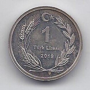 TURKIJA 1 LIRA 2019 KM # new AU