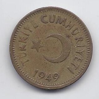 TURKIJA 25 KURUS 1949 KM # 886 VF 1