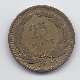 TURKIJA 25 KURUS 1949 KM # 886 VF