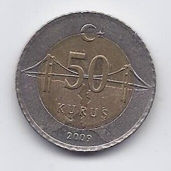 TURKEY 50 KURUS 2009 KM # 1243 VF/XF