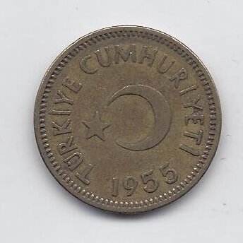 TURKEY 25 KURUS 1955 KM # 886 VF 1