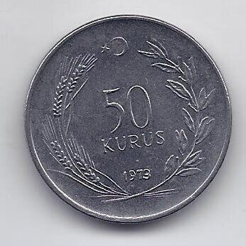 TURKIJA 50 KURUS 1973 KM # 899 VF/XF