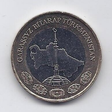 TURKMĖNISTANAS 1 MANAT 2010 KM # 103 AU 1