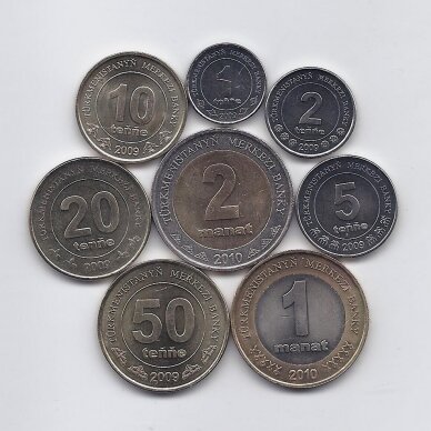 TURKMENISTAN 2009 - 2010 eight coin set