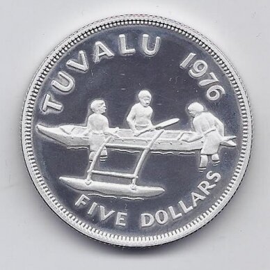 TUVALU 5 DOLLARS 1976 KM # 8 PROOF