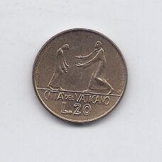 VATIKANAS 20 LIRE 1978 KM # 135 XF/AU