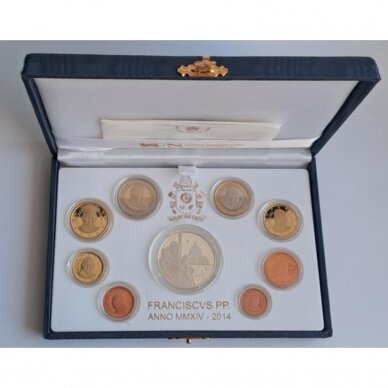 VATICAN 2014 proof set with silver 20 euro coin (without paper box)