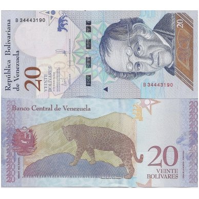 VENESUELA 20 BOLIVARES 2018 P # 104 UNC