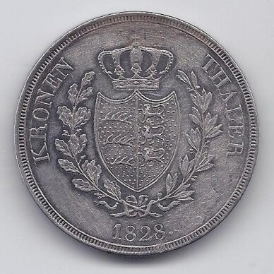 VURTEMBERGAS 1 KRONEN THALER 1828 KM # 561 F/VF