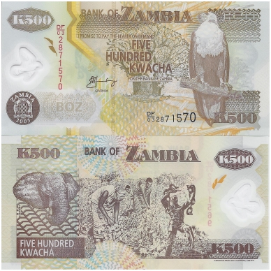 ZAMBIJA 500 KWACHA 2005 P # 43d UNC